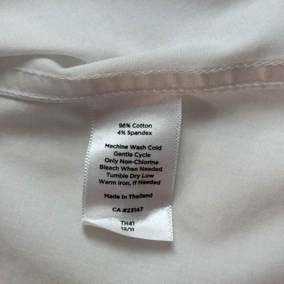 Talbots Size 18WP Pleated Front Button Up Tuxedo Blouse Sleeveless - Picture 5 of 8